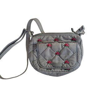 Vera Bradley Quilted Crossbody Bag With Floral Embroidery & Magnetic Snap Closur